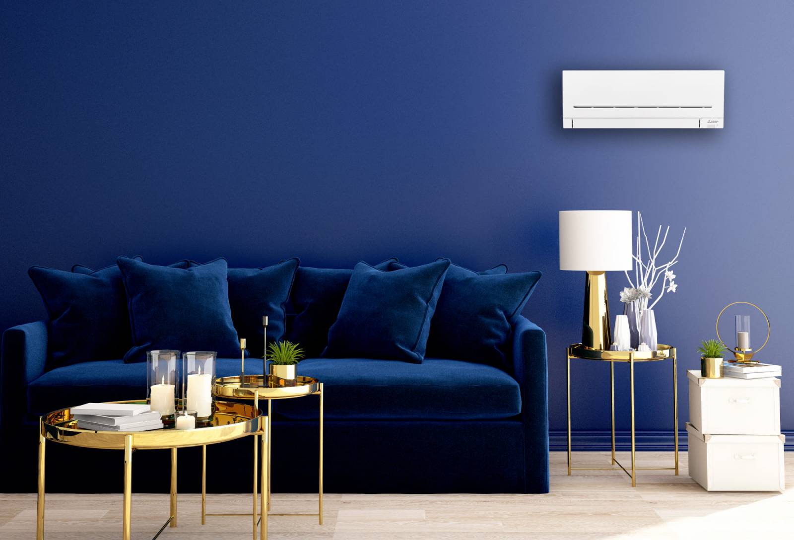 Climatisation murale dans un salon d'un appartement à Poissy